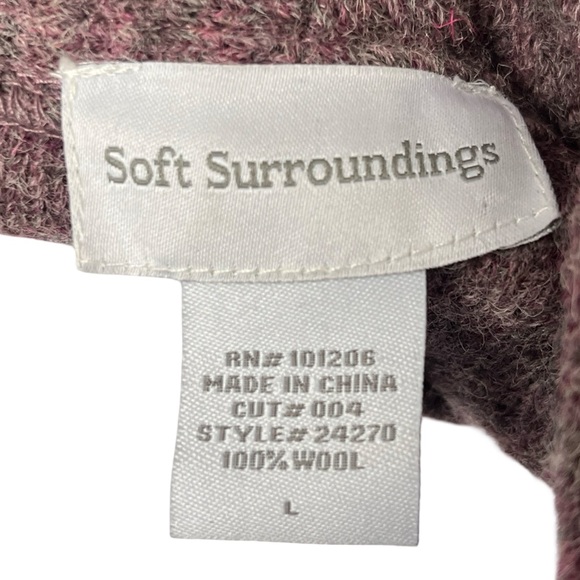 Soft Surroundings Wool Open Front Cardigan Sweater Knit Dusty Pink Size Large L - Picture 6 of 9